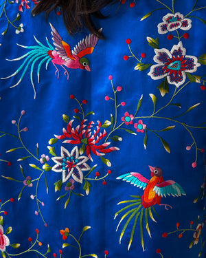 60s Embroidered Silk Jacket | S-M