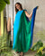 70s Colorblock Silk Gown | M