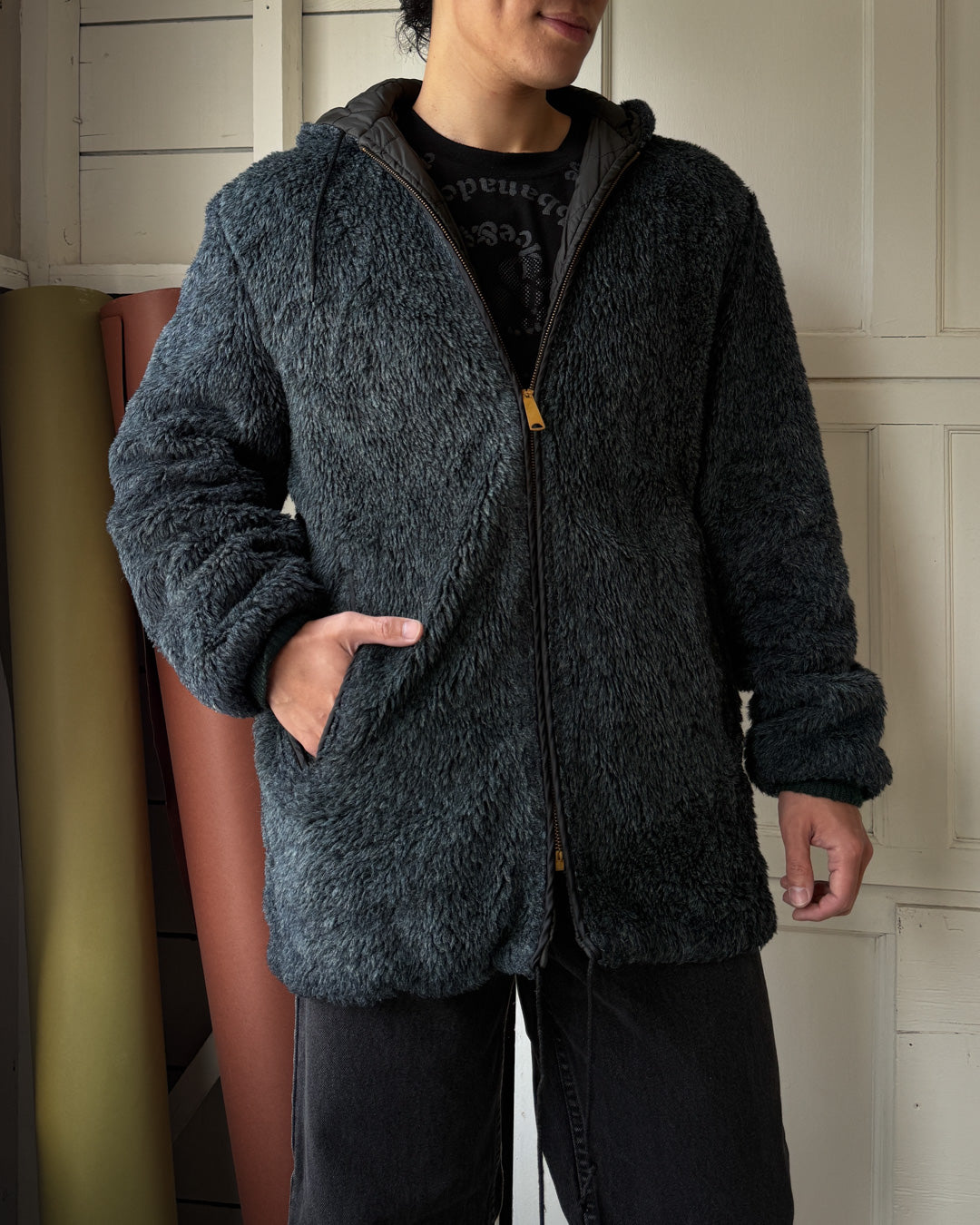 60s Reversible Teddy Jacket | L