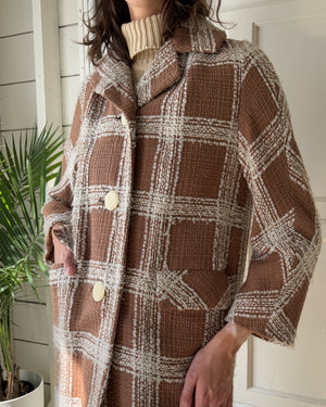 60s Bouclé Tweed Coat | S-M