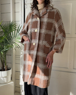60s Bouclé Tweed Coat | S-M