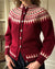 60s Cranberry Fair Isle Cardigan | M