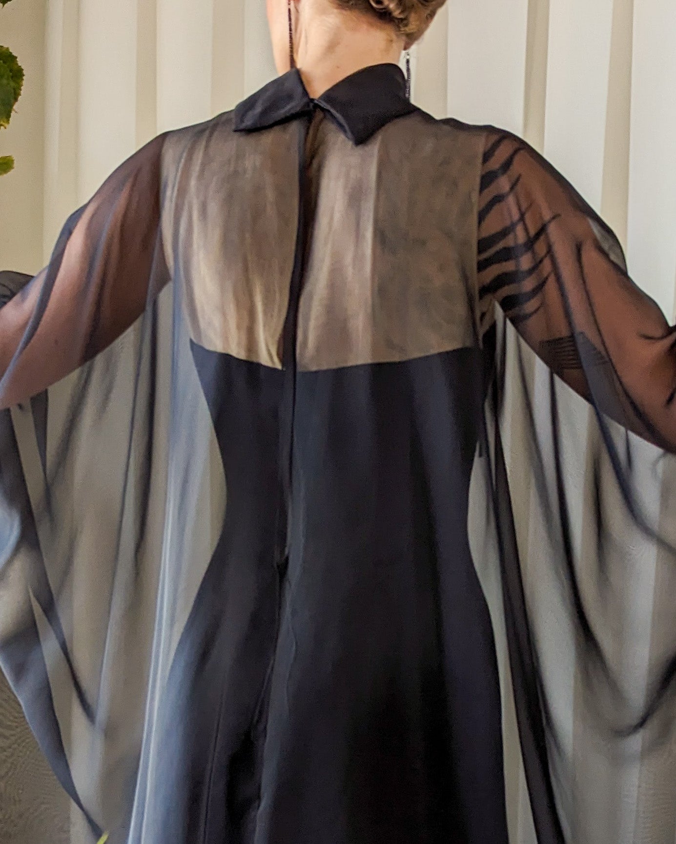 chiffon capelet dress vintage Stacees Tea-Length Chiffon Mother of the Groom Dress with Cape Beaded Neckline