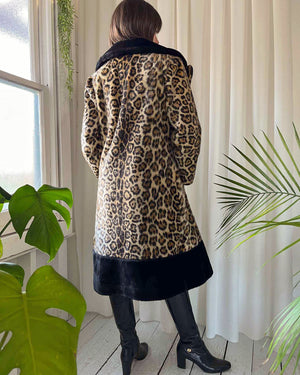 60s Faux Leopard Fur Coat