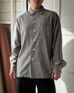 50s Glen Plaid Shirt | M