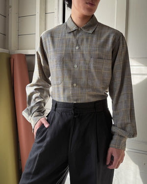 50s Glen Plaid Shirt | M