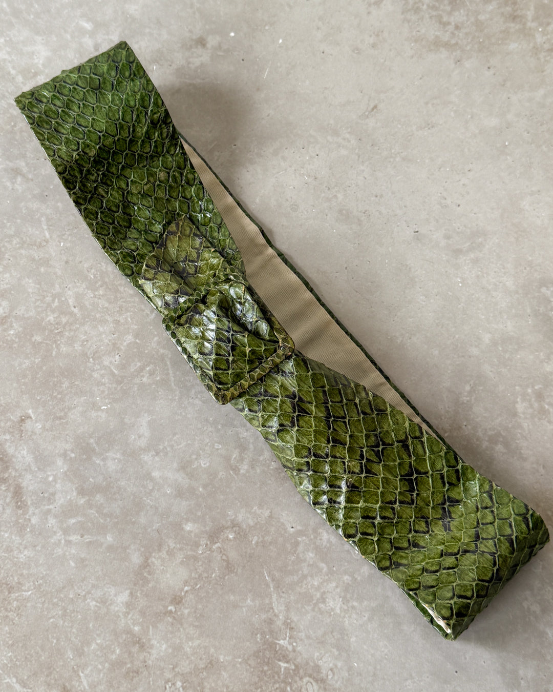 60s Green Snakeskin Belt