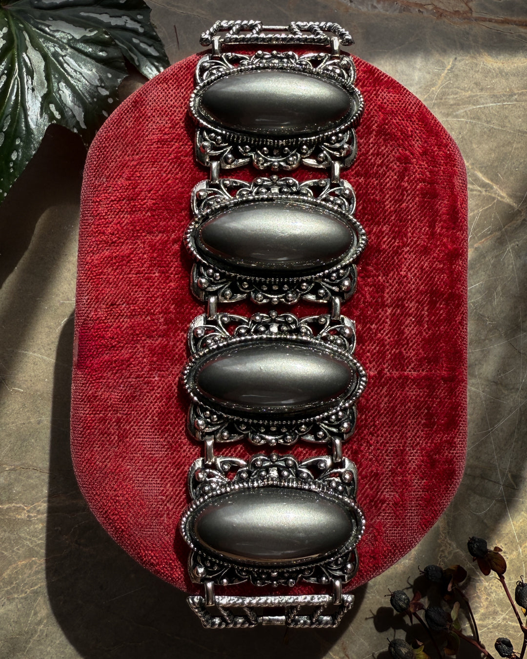 60s Antiqued Silver Link Bracelet