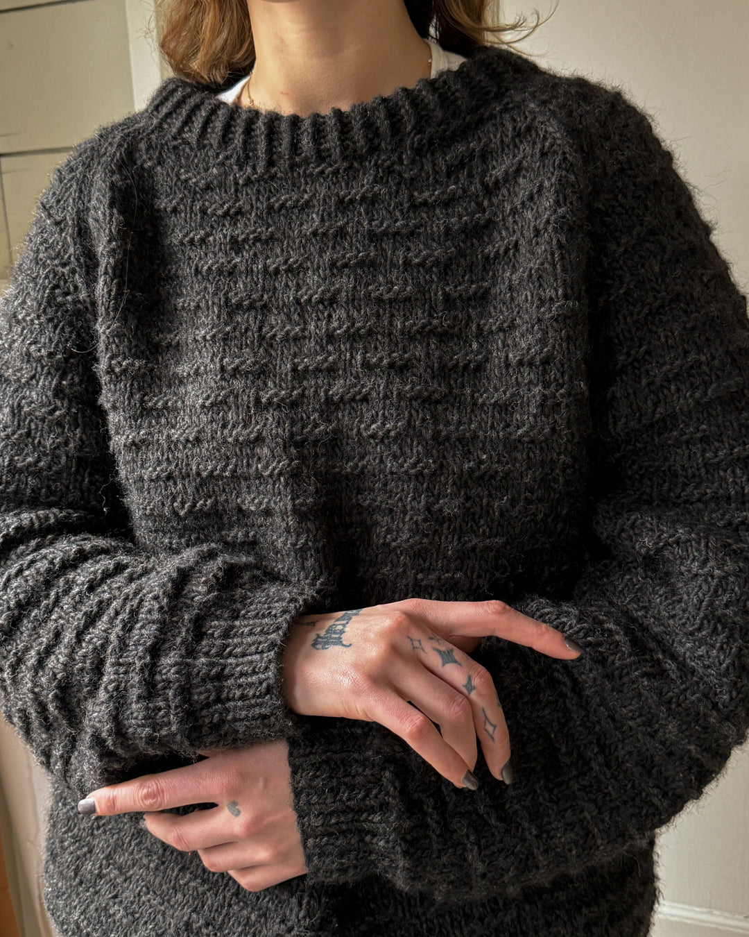 80s Hand Knit Wool Sweater | M-XL