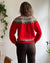 60s Red Fair Isle Cardigan | S-M