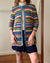 60s Colorful Hand Knit Cardigan | M