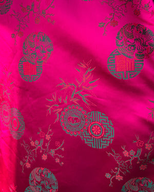 60s Fuchsia Silk Robe | OSFM