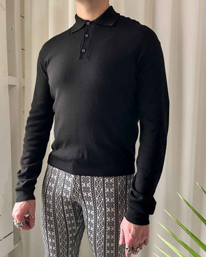 50s Black Banlon Pullover