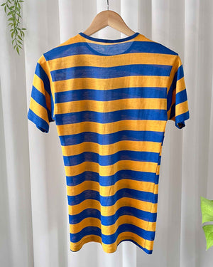 60s Blue & Gold Striped T-Shirt | S