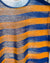 60s Blue & Gold Striped T-Shirt | S