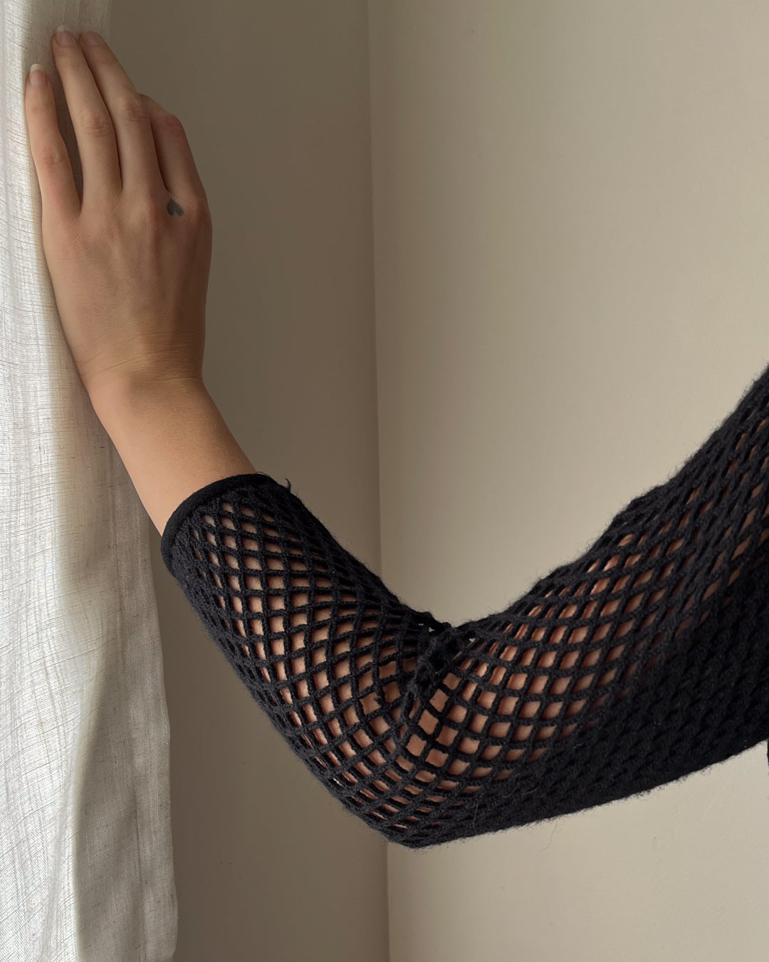 60s Black Fishnet Mini Dress | S-M - Lucky Vintage 60s Black Fishnet Mini Dress | S-M - Lucky Vintage