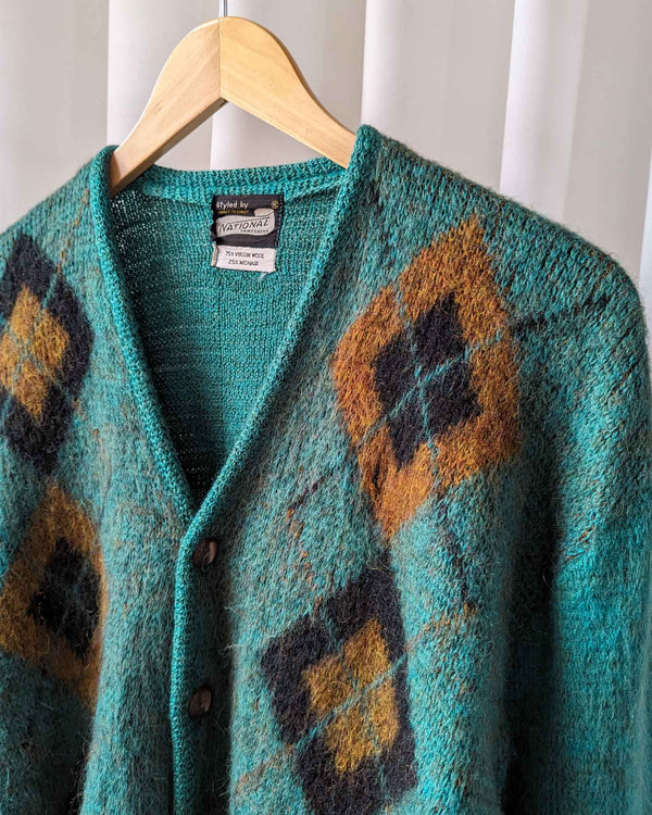 60s Argyle Mohair Cardigan