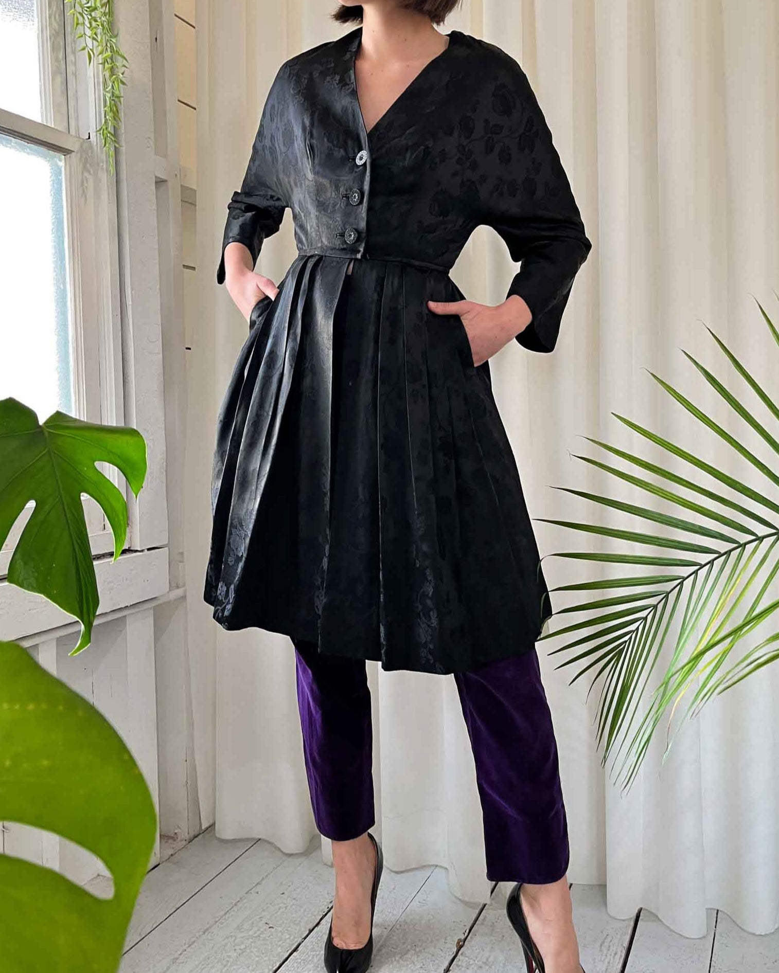 60s Brocade Open Front Dress/Jacket | XS-S