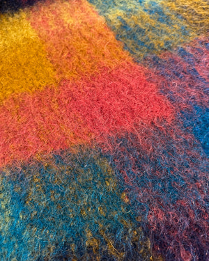 60s Plaid Mohair Scarf