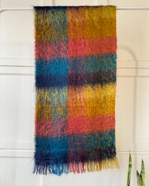 60s Plaid Mohair Scarf