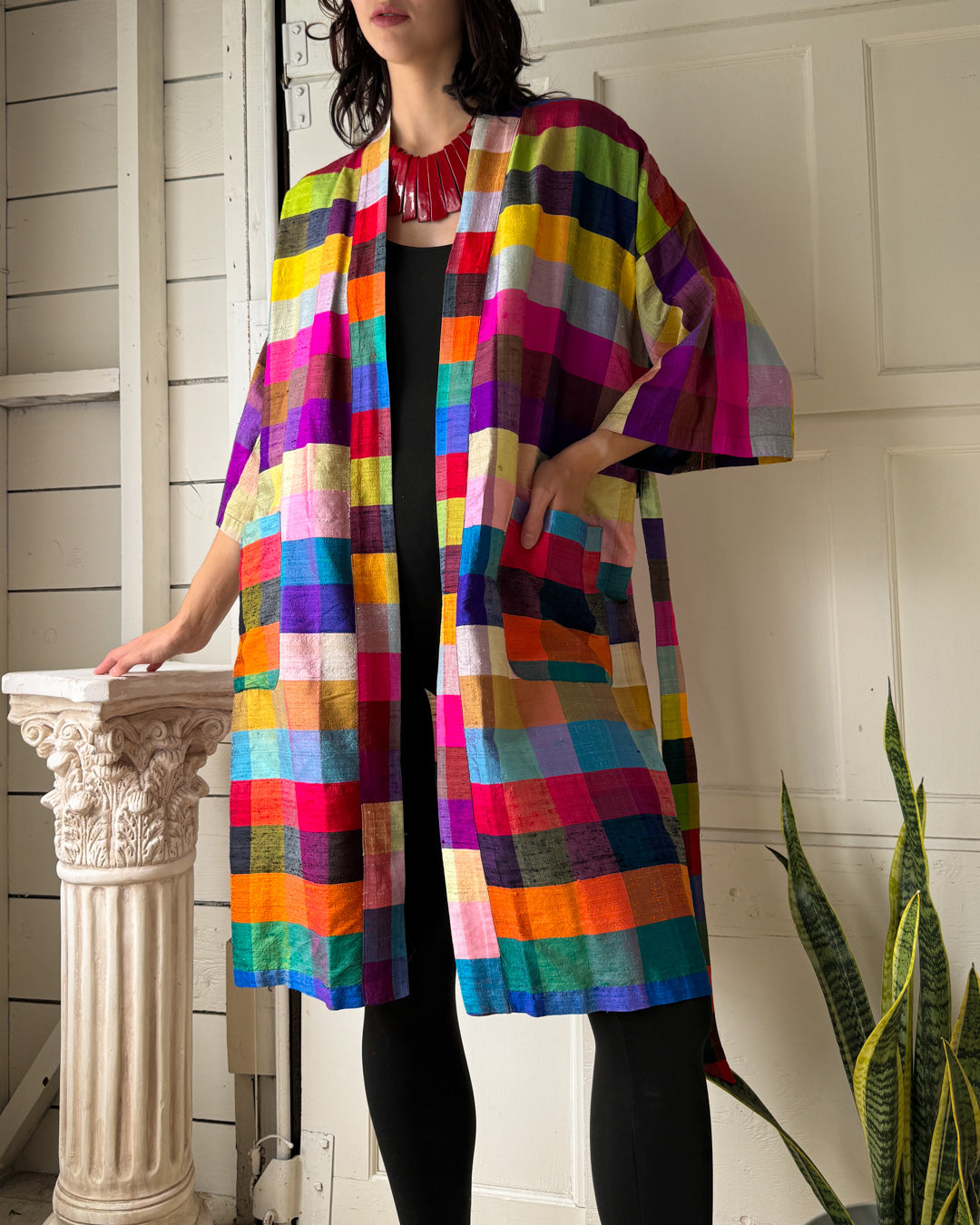60s Silk Belted Robe | OSFM