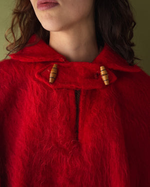 60s Chilean Mohair Poncho | OS
