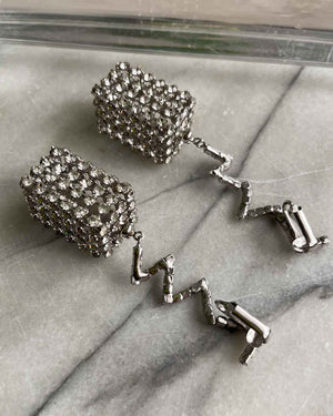 Crystal Cube Dangle Earrings