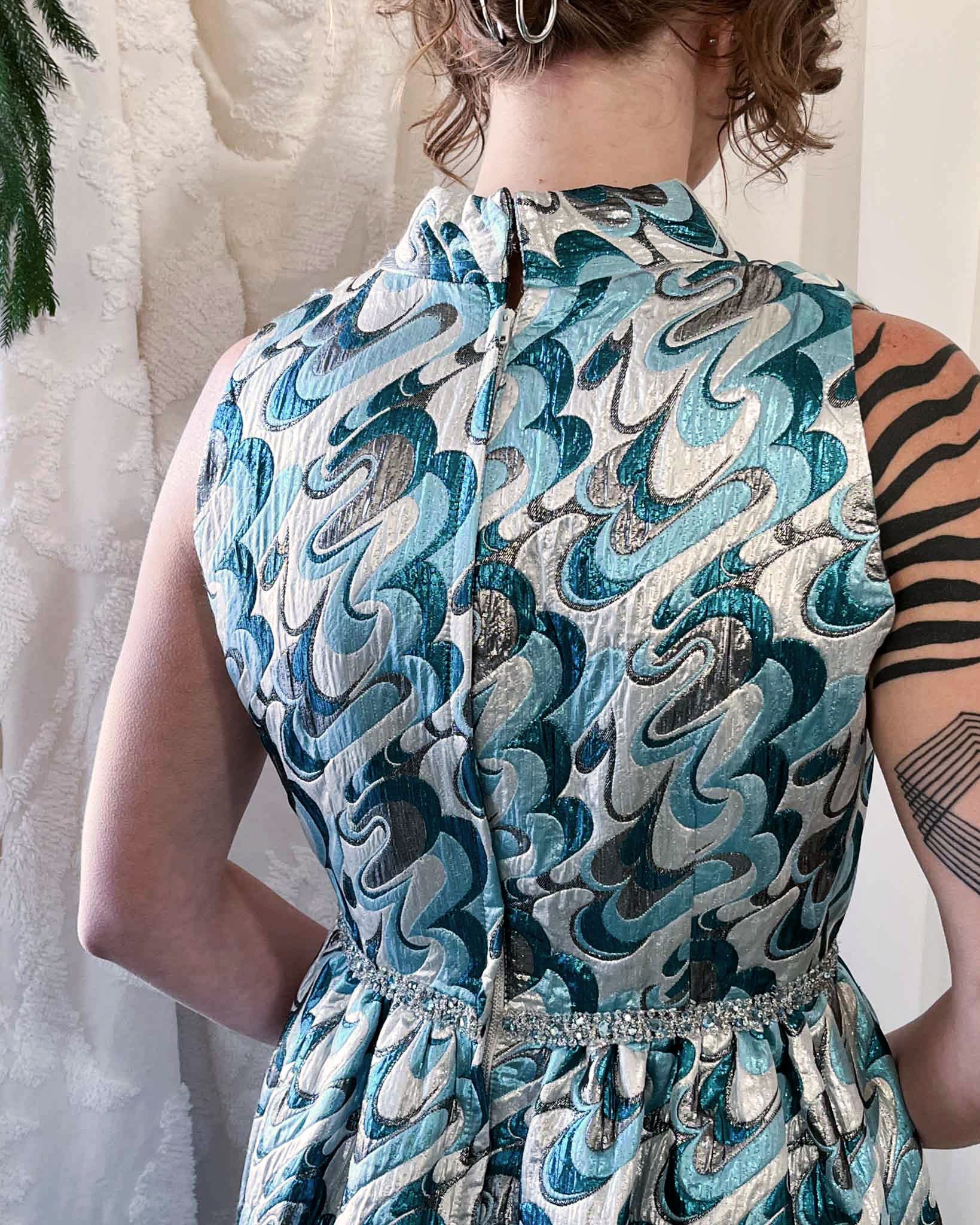 60s Victor Costa Metallic Dress | M 60s Victor Costa Metallic Dress | M