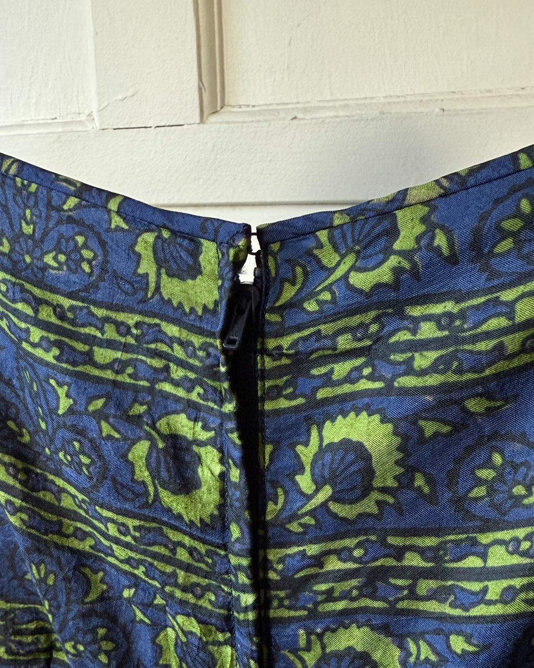 60s Silk Block Print Maxi Dress | S 60s Silk Block Print Maxi Dress | S