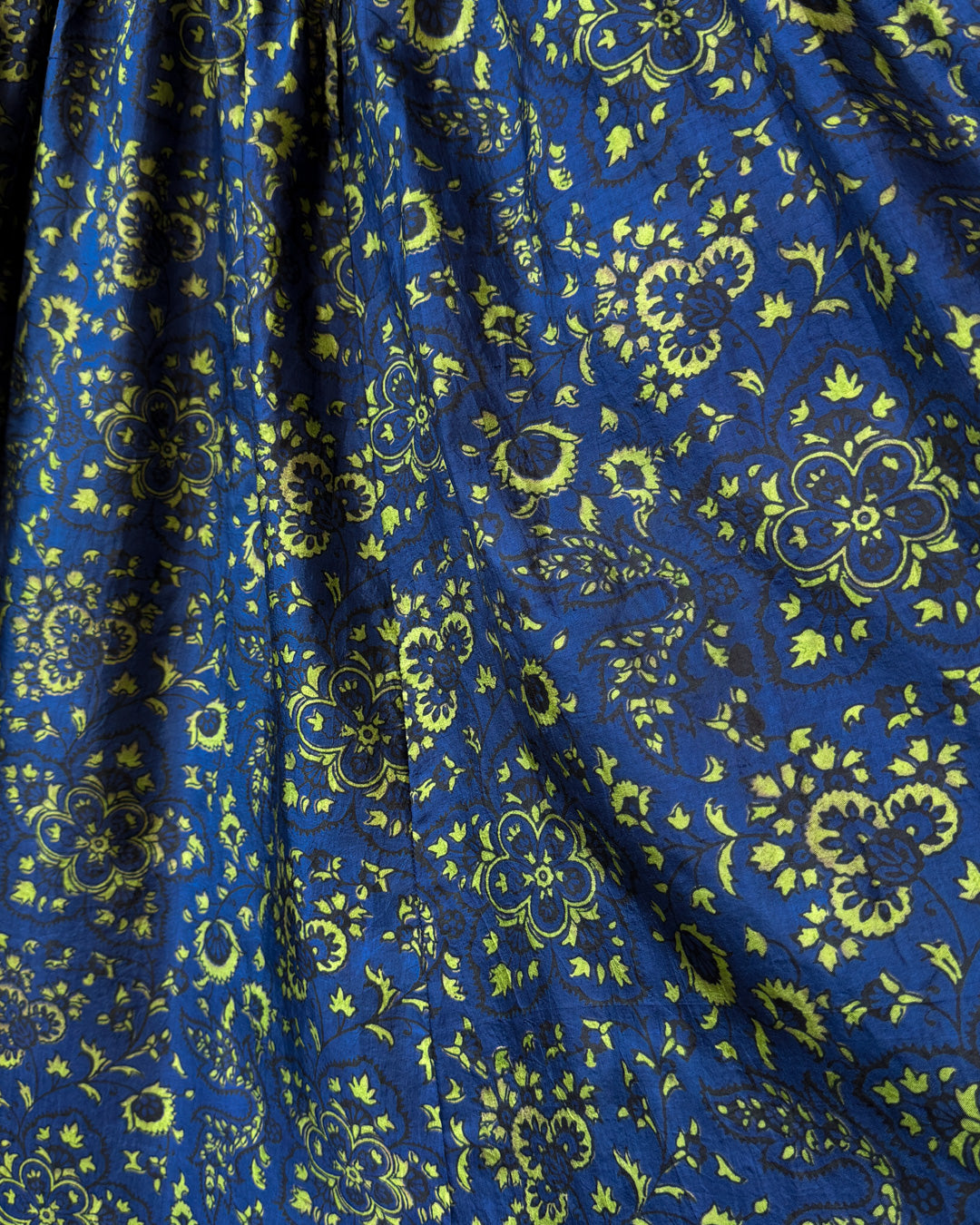 60s Silk Block Print Maxi Dress | S