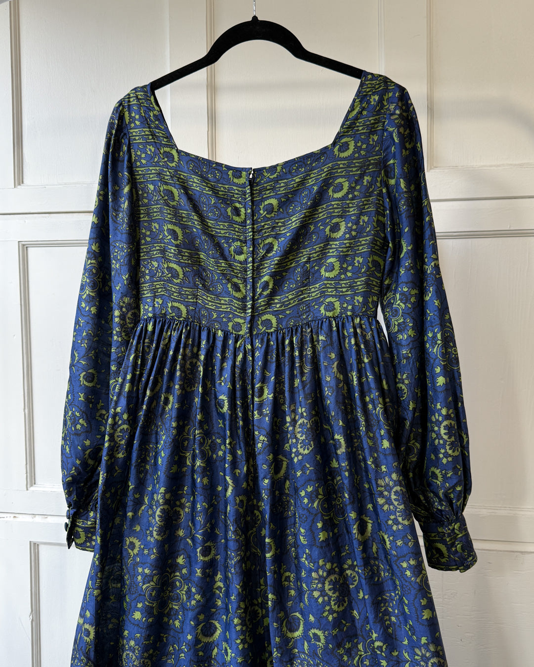 60s Silk Block Print Maxi Dress | S 60s Silk Block Print Maxi Dress | S