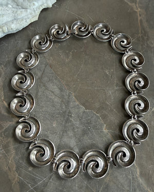 60s Silver Swirl Necklace