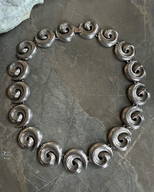 60s Silver Swirl Necklace
