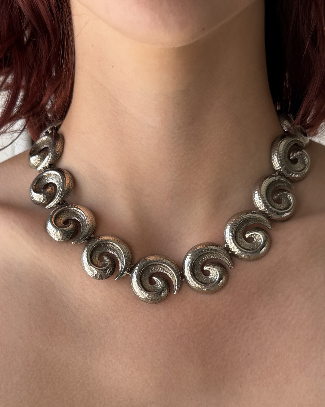 60s Silver Swirl Necklace