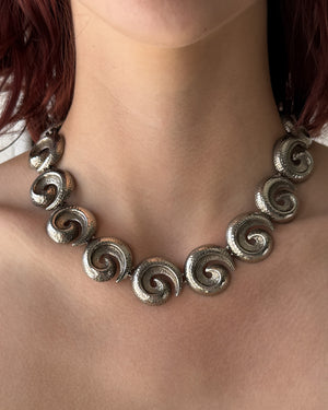 60s Silver Swirl Necklace