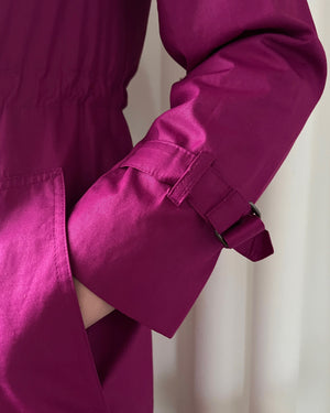 80s Fuchsia Belted Trench