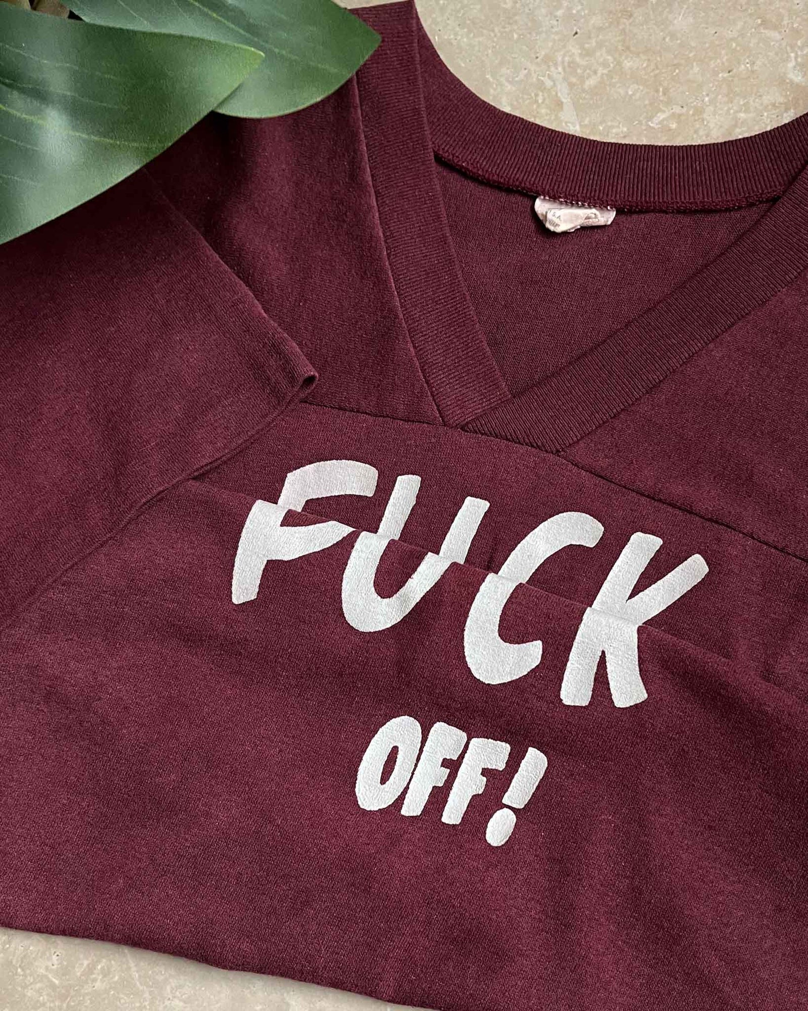 70s Novelty Foldover F--- Off Tee | S-M