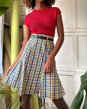 70s Alley Cat Betsey Johnson Plaid Skirt | S