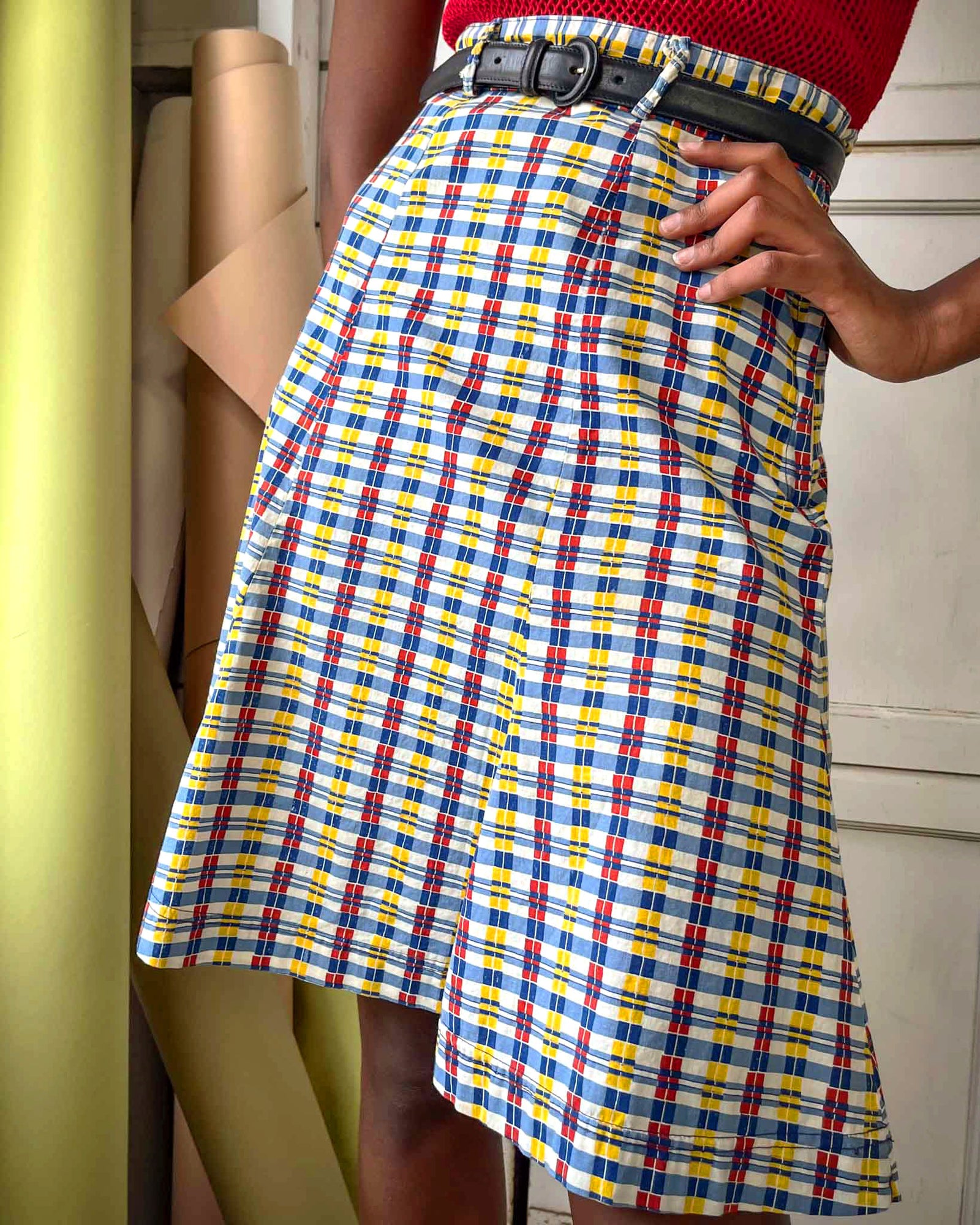 70s Alley Cat Betsey Johnson Plaid Skirt | S