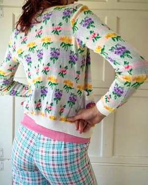 70s Betsey Alley Cat Cardigan | S