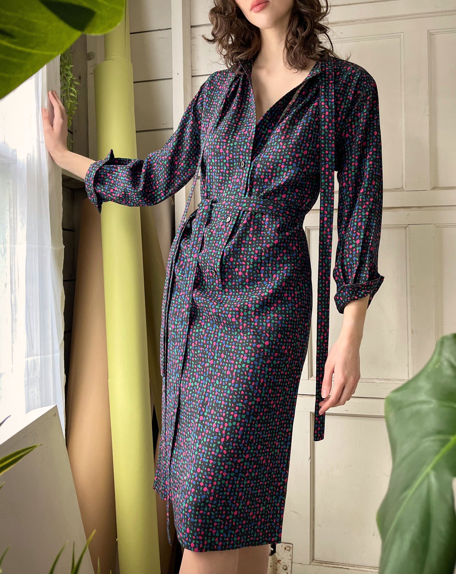 70s Christian Dior Confetti Dress | S-M