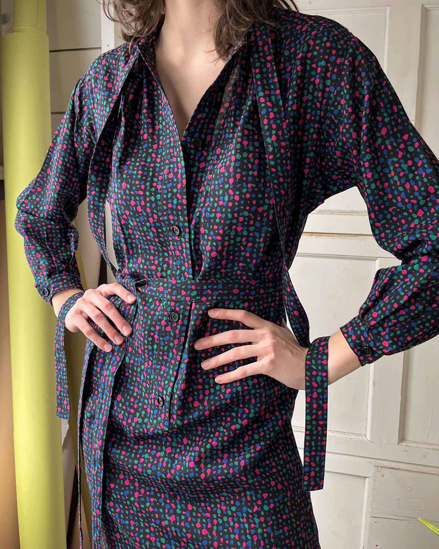 70s Christian Dior Confetti Dress | S-M