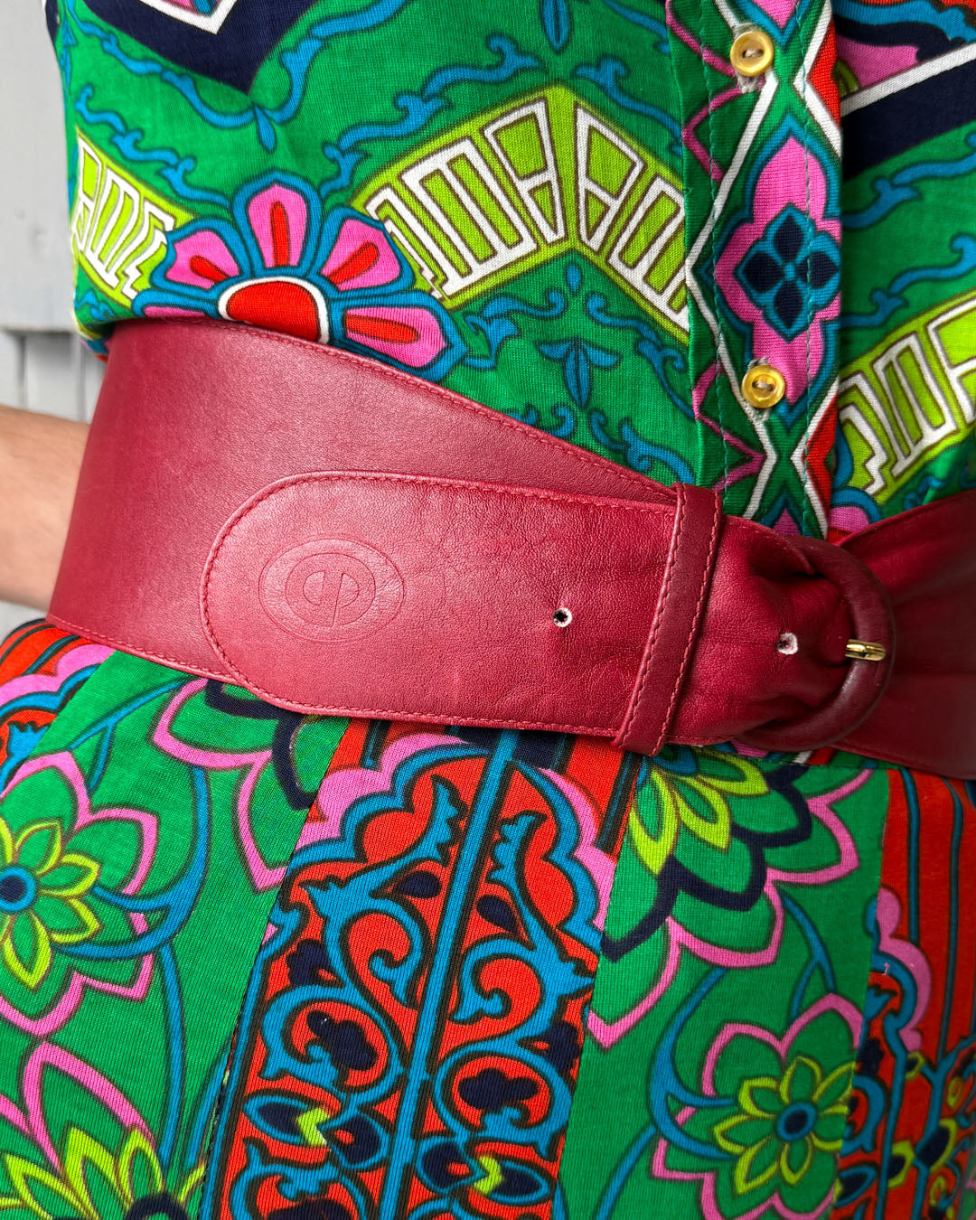 80s Dior Red Leather Belt