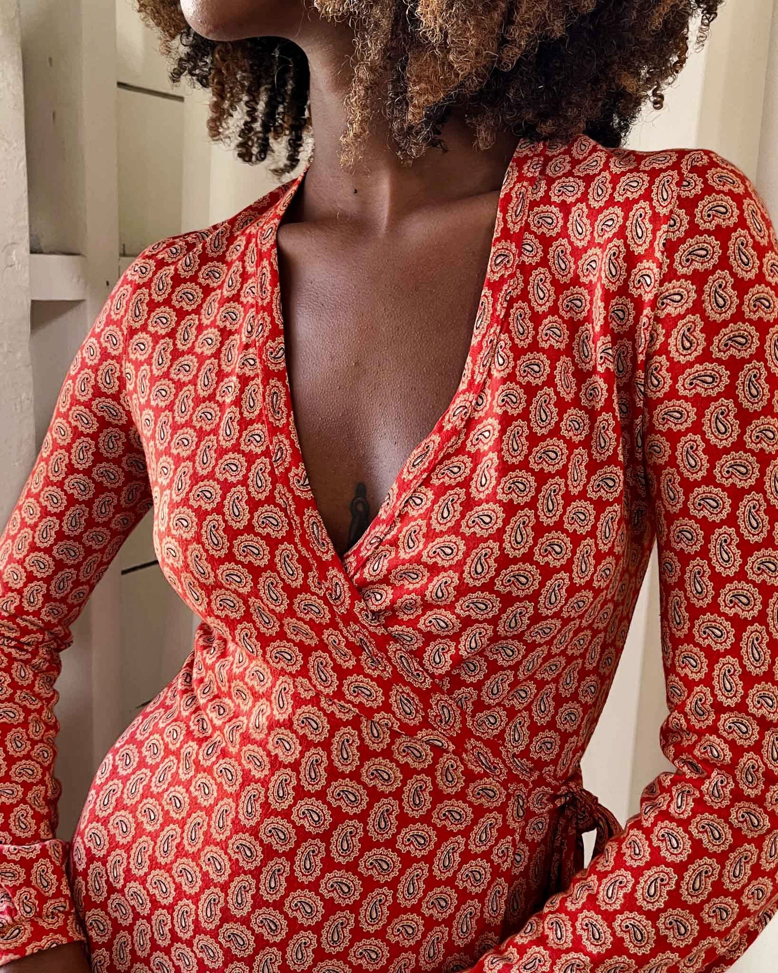 70s DVF Paisley Wrap Dress