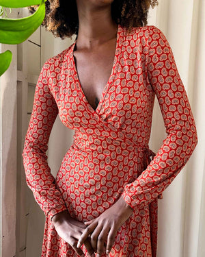 70s DVF Paisley Wrap Dress