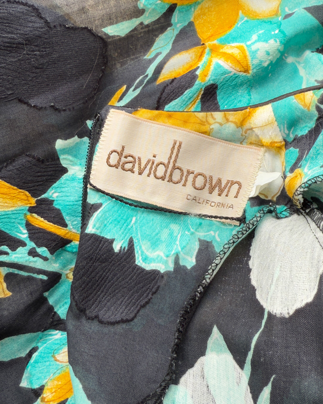 70s David Brown Caftan Dress | S