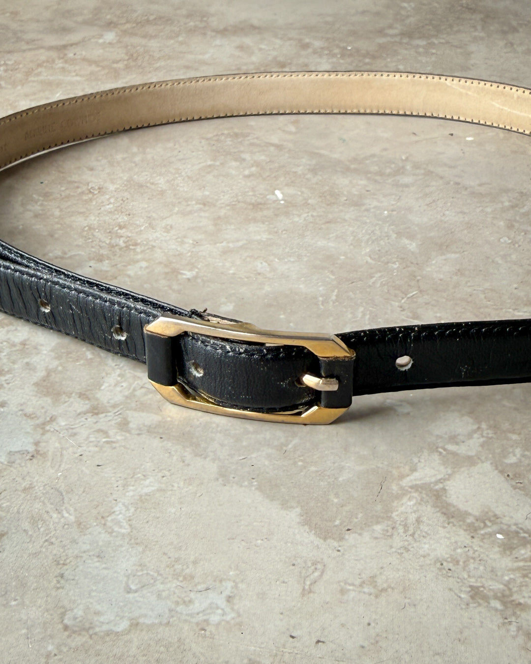 80s Dior Skinny Leather Belt