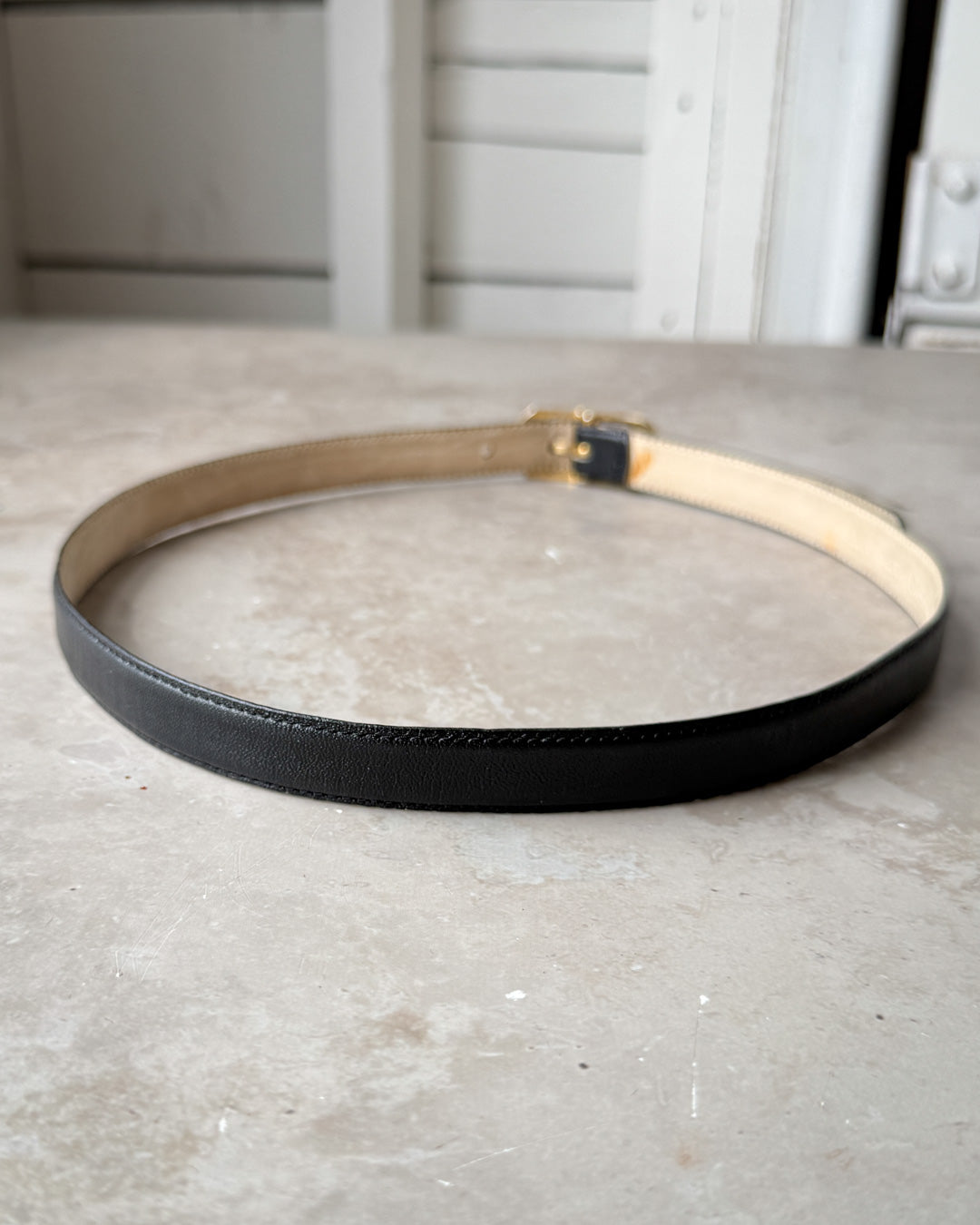 80s Dior Skinny Leather Belt
