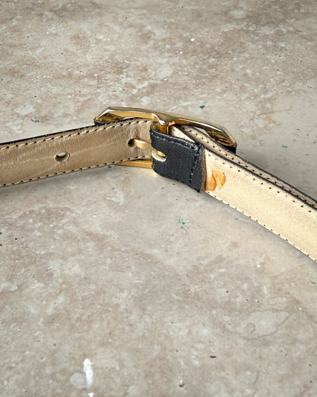 80s Dior Skinny Leather Belt