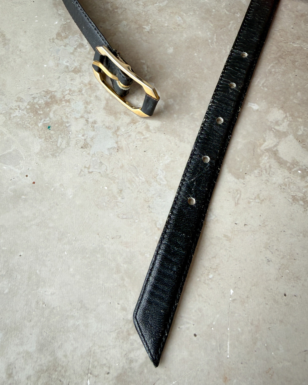 80s Dior Skinny Leather Belt